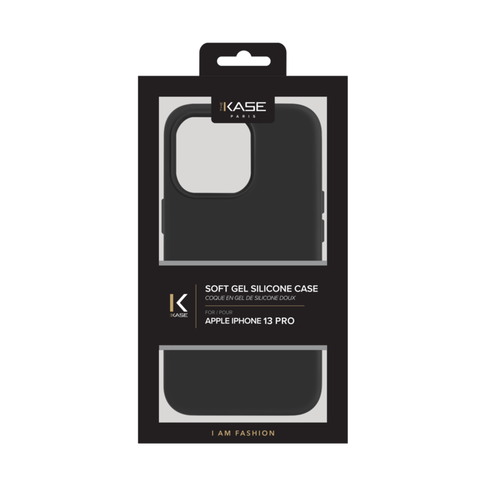 Coque en Gel de Silicone Doux pour Apple iPhone 13 Pro, Noir satin