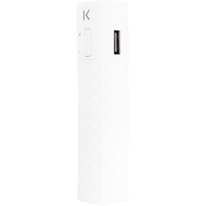 Lipstick Batterie Externe 2600 mAh, Blanc