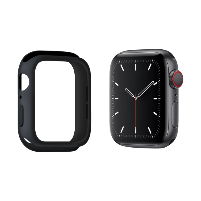 Coque en gel de silicone doux pour Apple Watch Series 4/5 40mm, Noir satin
