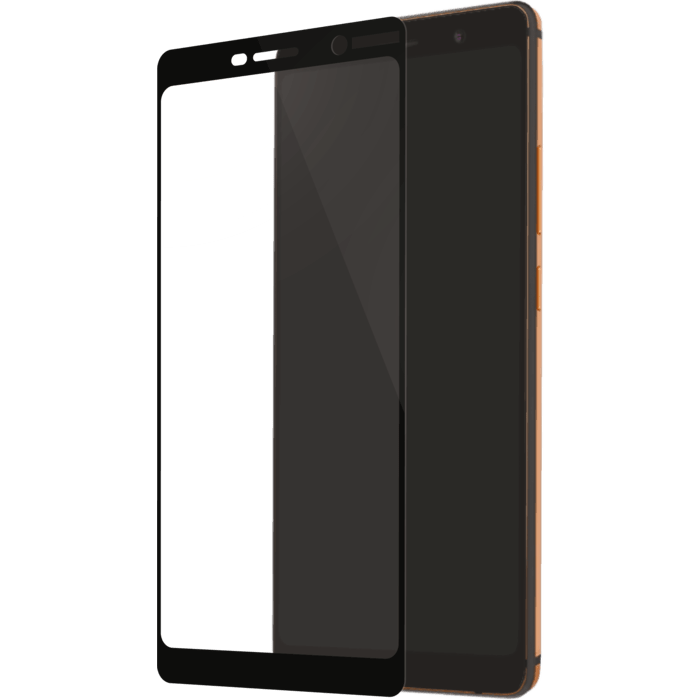 Protection d'&eacute;cran en verre tremp&eacute; (100% d surface couverte) pour Nokia 7 Plus, Noir