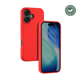 Coque antichoc en gel de silicone doux pour 55% de plastique recycl&eacute; Apple iPhone 17, Rouge Ardent