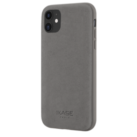Coque en Suède Alcantara pour Apple iPhone 11, Gris tourterelle