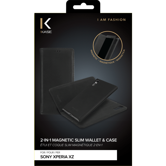 Étui et Coque slim magnétique 2-en-1 pour Sony Xperia XZ, Noir