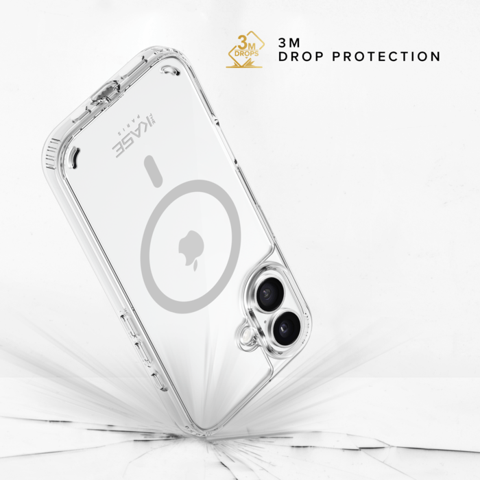 Coque antibact&eacute;rienne antichoc magn&eacute;tique invisible Fabriqu&eacute; Avec du 75% Plastique Recycl&eacute; pour Apple iPhone 16, Transparente