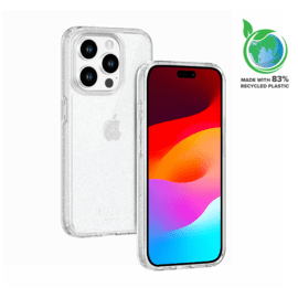 Coque hybride étincelante invisible GEN 2.0 83% de plastique recyclé pour Apple iPhone 15 Pro, Transparente