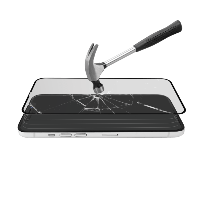 Protection d&rsquo;&eacute;cran antibact&eacute;rienne en verre tremp&eacute; ultra-r&eacute;sistant (100% de surface couverte) pour Apple iPhone 12/12 Pro, Noir