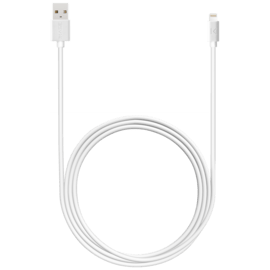 Câble Lightning certifié MFi Apple Charge Speed 2.4A charge/ sync (2M), Blanc Lumineux