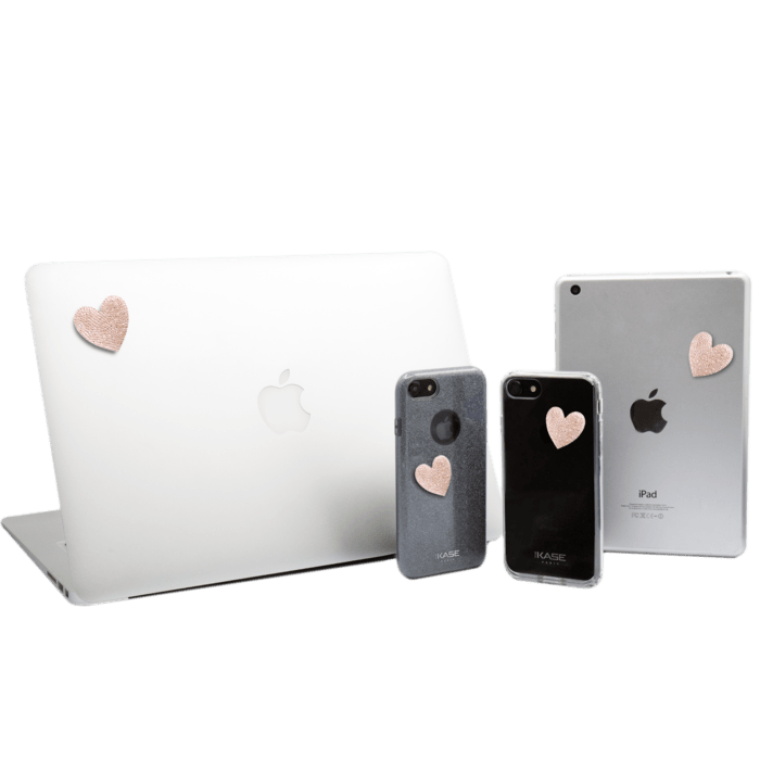 Sticker cristaux Swarovski&reg; &agrave; roche ultra fine, C&oelig;ur ombre dor&eacute;e