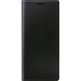 Case Diarycase Genuine Leather flip case with magnetic stand for Samsung Galaxy S9+, Lizard Black