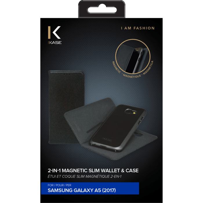 &Eacute;tui et Coque slim magn&eacute;tique 2-en-1 pour Samsung Galaxy A5 (2017), Noir