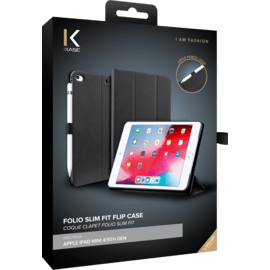 Coque clapet folio slim fit avec porte-stylo Pour Apple iPad mini 4 / 5th g&eacute;n&eacute;ration