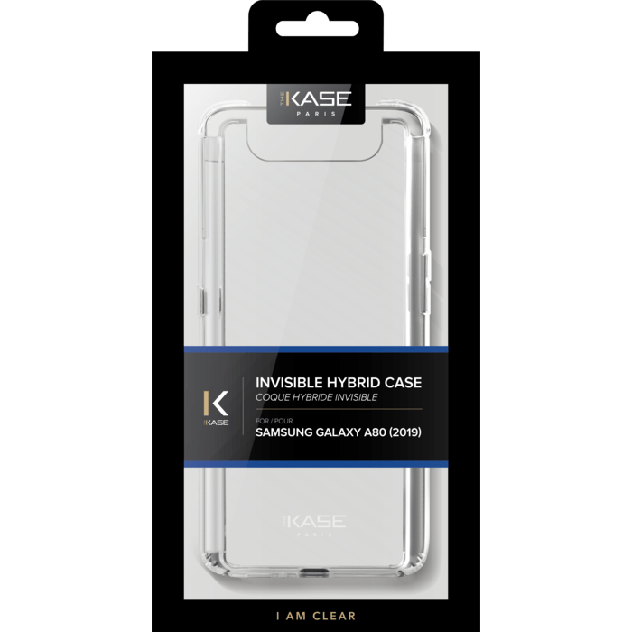 Coque hybride invisible pour Samsung Galaxy A80 2019, Transparent