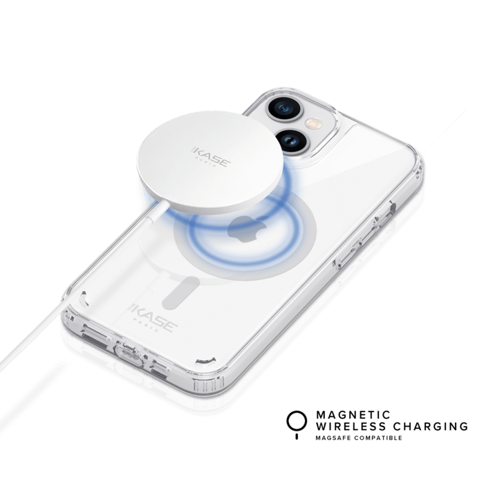 Coque antibact&eacute;rienne antichoc magn&eacute;tique invisible pour Apple iPhone 14, Transparente