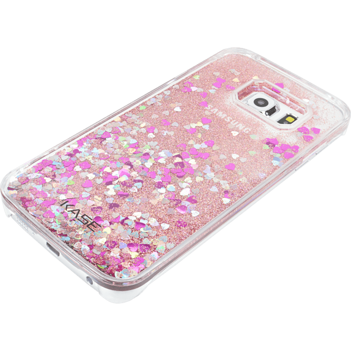 Bling Bling Coque Pailletée pour Samsung Galaxy S6 Edge, Pink Lady