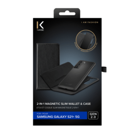 &Eacute;tui et Coque slim magn&eacute;tique 2-en-1 GEN 2.0 pour Samsung Galaxy S21+ 5G, Noir