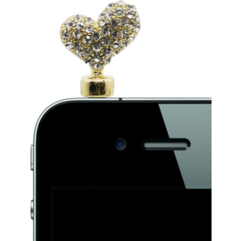 Case Jewel Jack Plug, Diamond heart, Champagne
