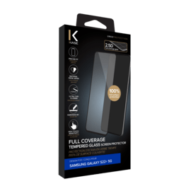 Protection d'&eacute;cran en verre tremp&eacute; (100% de surface couverte) pour Samsung Galaxy S22+ 5G, Noir