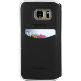 Ferrari 488 Coque clapet en cuir veritable pour Samsung Galaxy S7, Noir