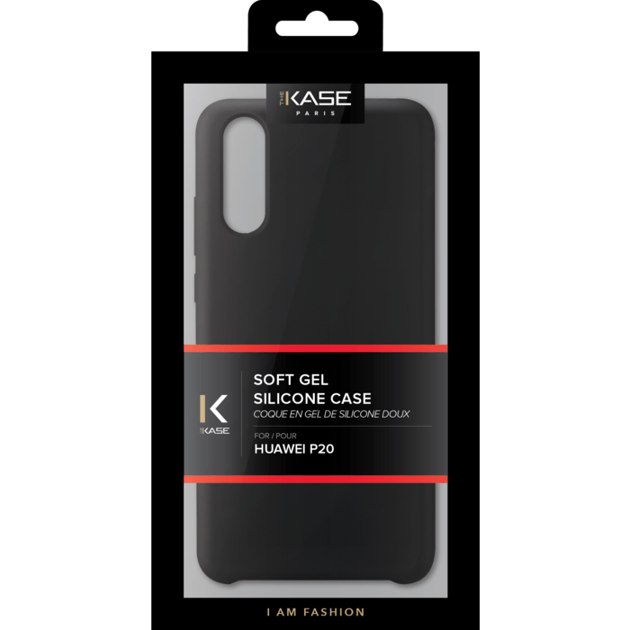 Coque en Gel de Silicone Doux pour Huawei P20, Noir satin