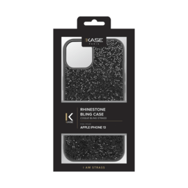 Coque Bling Strass pour Apple iPhone 13, Minuit Noir