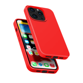 Coque antichoc en gel de silicone doux pour Apple iPhone 13 Pro, Rouge Ardent