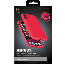 Coque antichoc en gel de silicone doux pour Apple  iPhone 11, Rouge Ardent