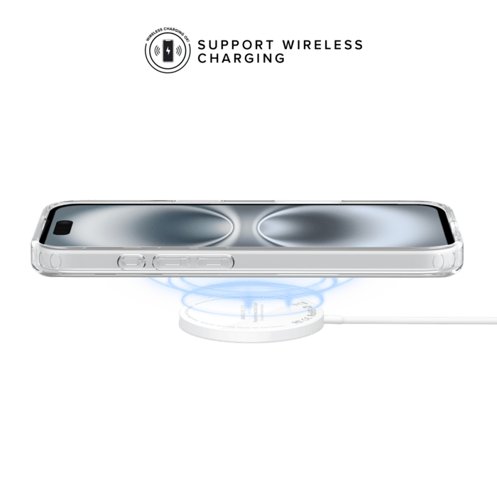 Coque hybride invisible fabriqu&eacute;e &agrave; 83 % de plastique recycl&eacute; pour Apple iPhone 16 Plus, transparente