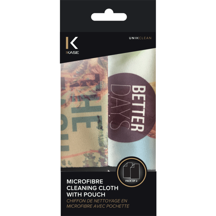 Chiffon de nettoyage en microfibre avec pochette (Paquet de 2)