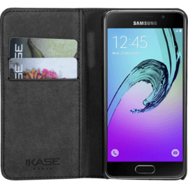 Coque clapet avec pochettes CB & stand pour Samsung Galaxy A3 (2016), Noir