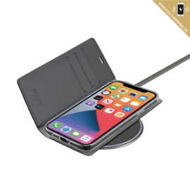 Custodia flip Diarycase 2.0 in vera pelle con supporto magnetico per Apple iPhone 12/12 Pro, Maroon Red