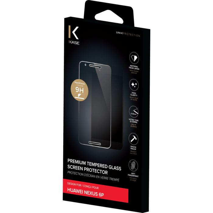 Protection d'&eacute;cran premium en verre tremp&eacute; pour Huawei Nexus 6P, Transparent