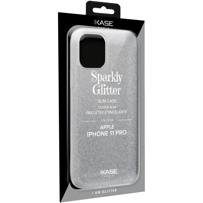 Coque slim pailletée étincelante pour Apple Apple iPhone 11 Pro, Argent