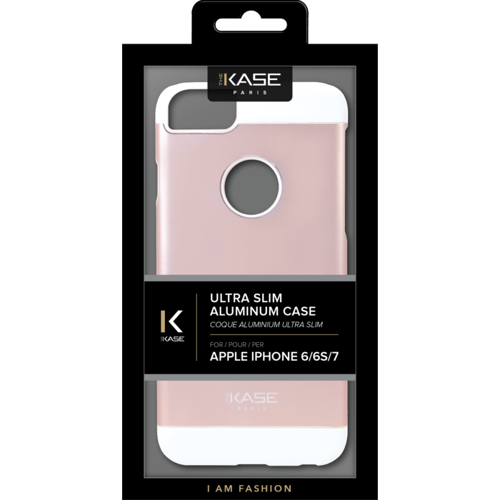 Coque aluminium ultra slim pour Apple iPhone 6/6s/7, Or Rose