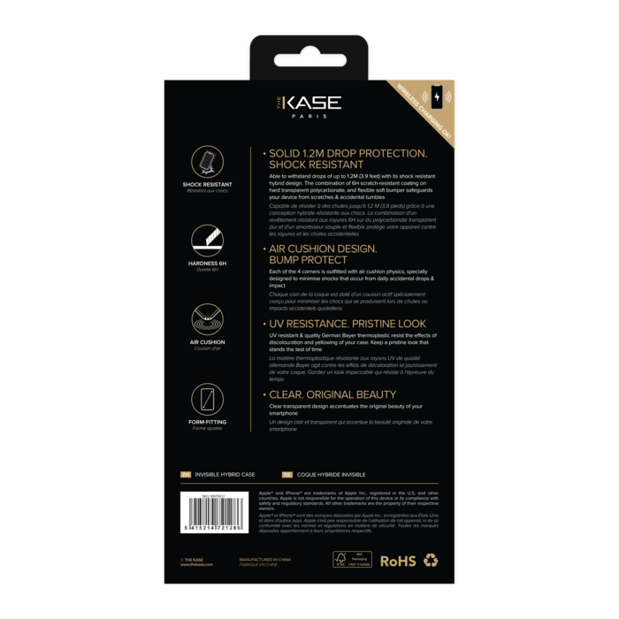 Coque hybride invisible pour Apple iPhone 13 mini, Transparent