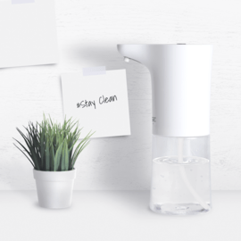 Distributeur automatique de solutions d&eacute;sinfectantes pour les mains (300mL), Blanc