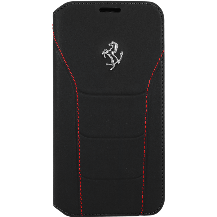 Ferrari 488 Coque clapet en cuir veritable pour Samsung Galaxy S7, Noir