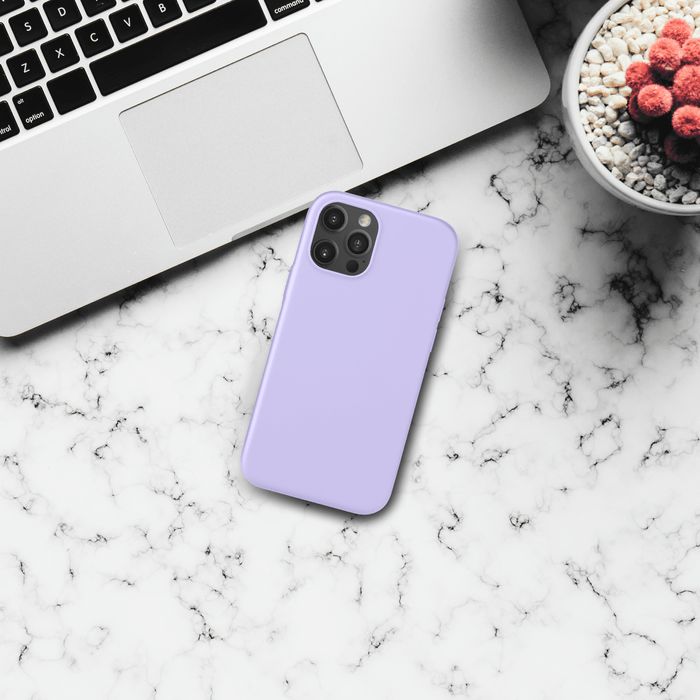 (O) Coque antichoc en gel de silicone doux pour Apple iPhone 12/12 Pro, Violet Lilas