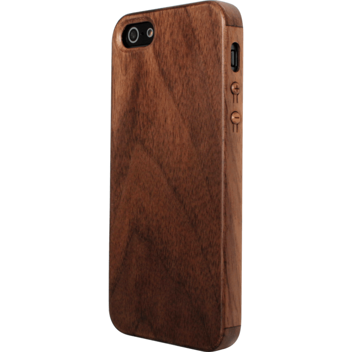 Coque pour Apple iPhone 5/5s/SE, Bois Naturel Walnut Noir