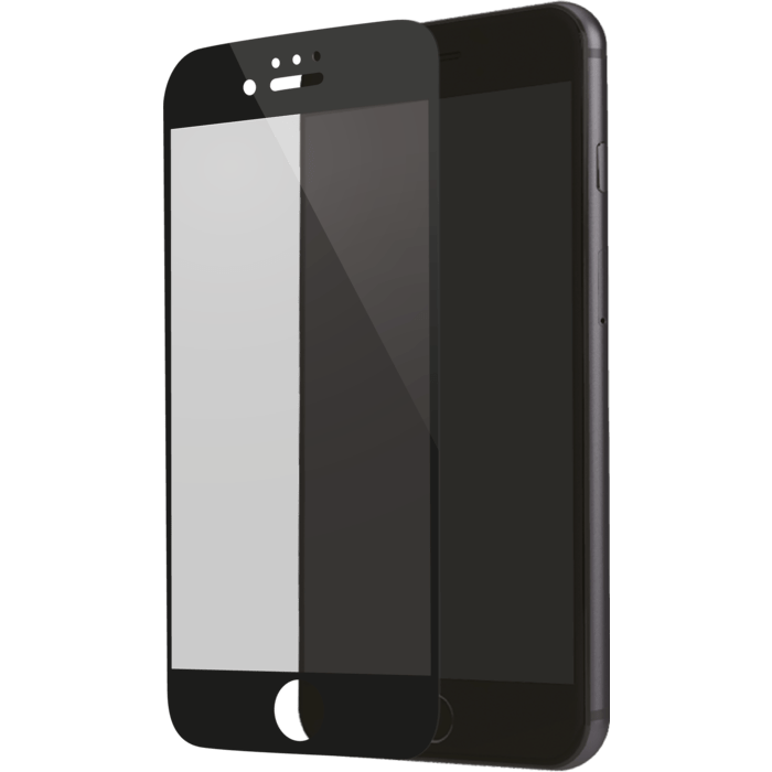 Protection d'écran en verre trempé (100% de surface couverte) pour iPhone 6/6S/7/8/SE 2020, Noir