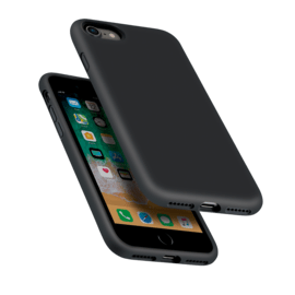 Case Anti-Shock Soft Gel Silicone Case for Apple iPhone 7/8, Satin Black