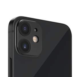 Metallic Alloy Camera Lens Protector for Apple iPhone 12 mini, Onyx Black