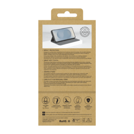 Coque clapet folio avec fente pour cartes & support pour Samsung Galaxy S25 5G, Noir