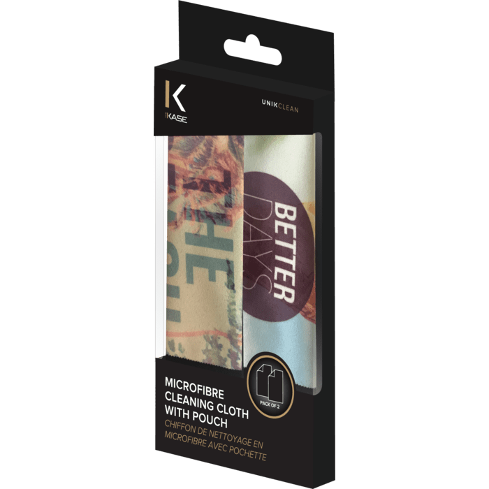 Chiffon de nettoyage en microfibre avec pochette (Paquet de 2)