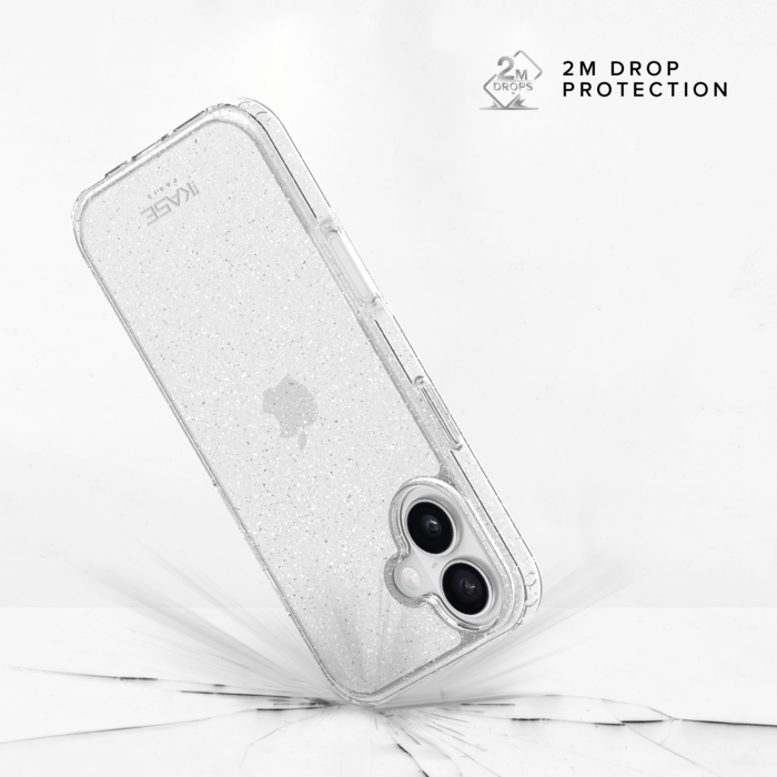 Coque hybride &eacute;tincelante invisible GEN 2.0 83% de plastique recycl&eacute; pour Apple iPhone 17, Transparente