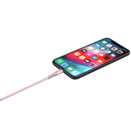 Case Apple MFi certified Metallic braided USB-C to Lightning Charge/Sync cable (1M), Rose Gold