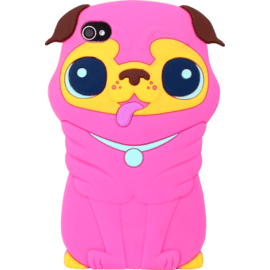 Coque pour Apple iPhone 4/4S, silicone Chien Rose
