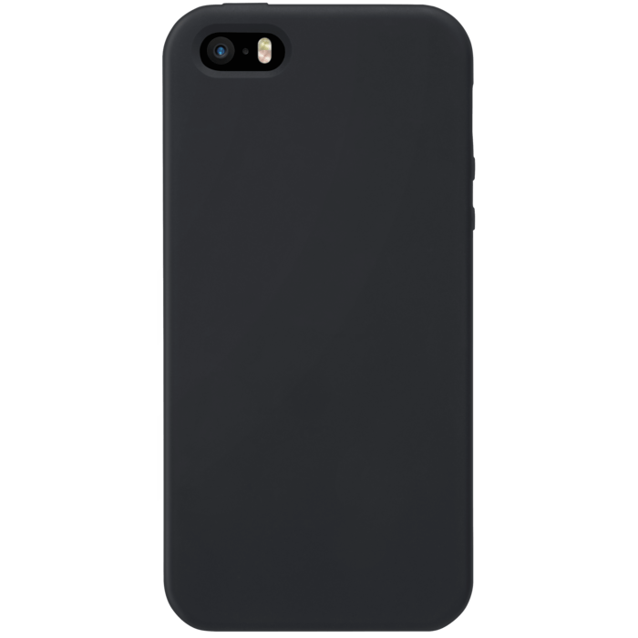 Coque en Gel de Silicone Doux pour Apple iPhone 5/5s/SE, Noir satin