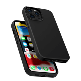 Anti-Shock Soft Gel Silicone Case for Apple iPhone 13 Pro Max, Satin Black