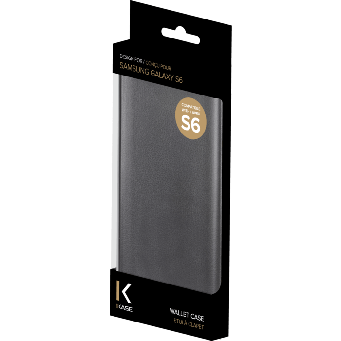 Etui &agrave; clapet pour Samsung Galaxy S6, Noir Cosmos