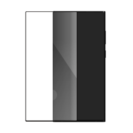 Protection d'&eacute;cran en verre tremp&eacute; Bord &agrave; Bord Incurv&eacute; pour Samsung Galaxy S23 Ultra 5G, Noir